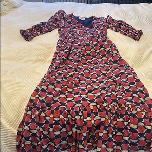 Banjanan Red and Blue Patterned Maxi Dress